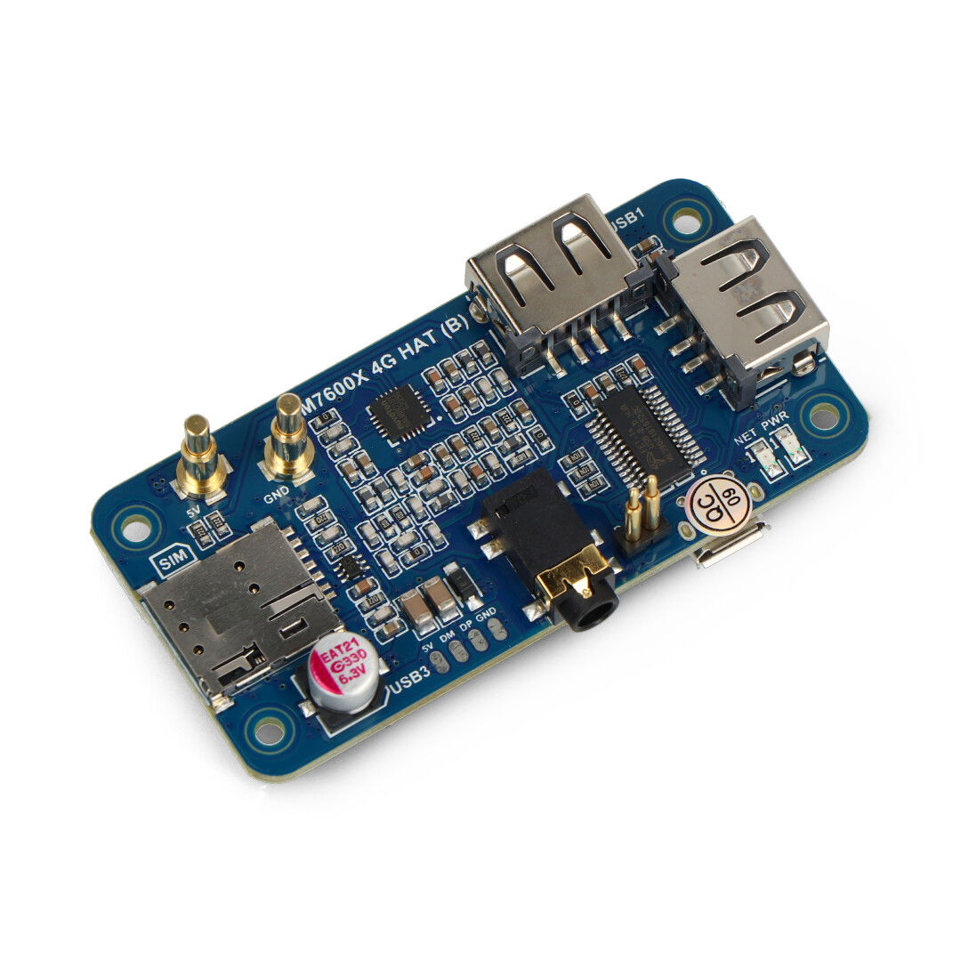 SIM7600G-H 4G HAT (B) – překrytí GNSS / LTE 4G / 3G / 2G pro Raspberry Pi - Waveshare 19485