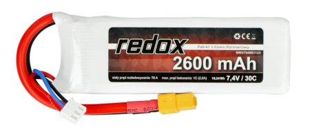 Balení Li-Pol Redox 2600mAh 30C 2S 7,4V