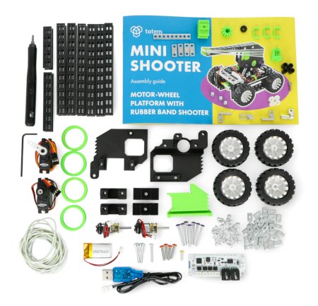 Součásti sestaveného vozidla ze sady Mini Shooter Totem Maker Mini Shooterd Totem Maker Mini Shooter Kit
