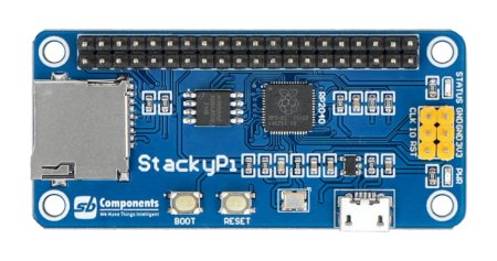 StackyPi - modul s RP2040, slotem na microSD kartu a Raspberry Pi GPIO - SB Components 24032