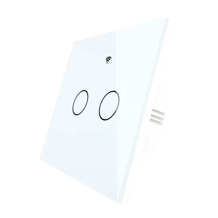 Tuya - chytrý dotykový nástěnný vypínač - WiFi / Bluetooth - 2-kanálový - Moes WRS-EU2-WH-MS