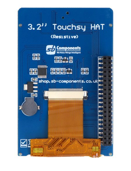 Touchsy HAT - překryvná vrstva s 3,2'' LCD dotykovým displejem 320 x 240 px pro Raspberry Pi - SB Components 26418