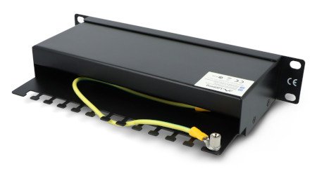 Patch Panel 12-portový stíněný - pro 10'' serverové racky - 1U kat. FTP - černý - Lanberg PPF5-9012-B