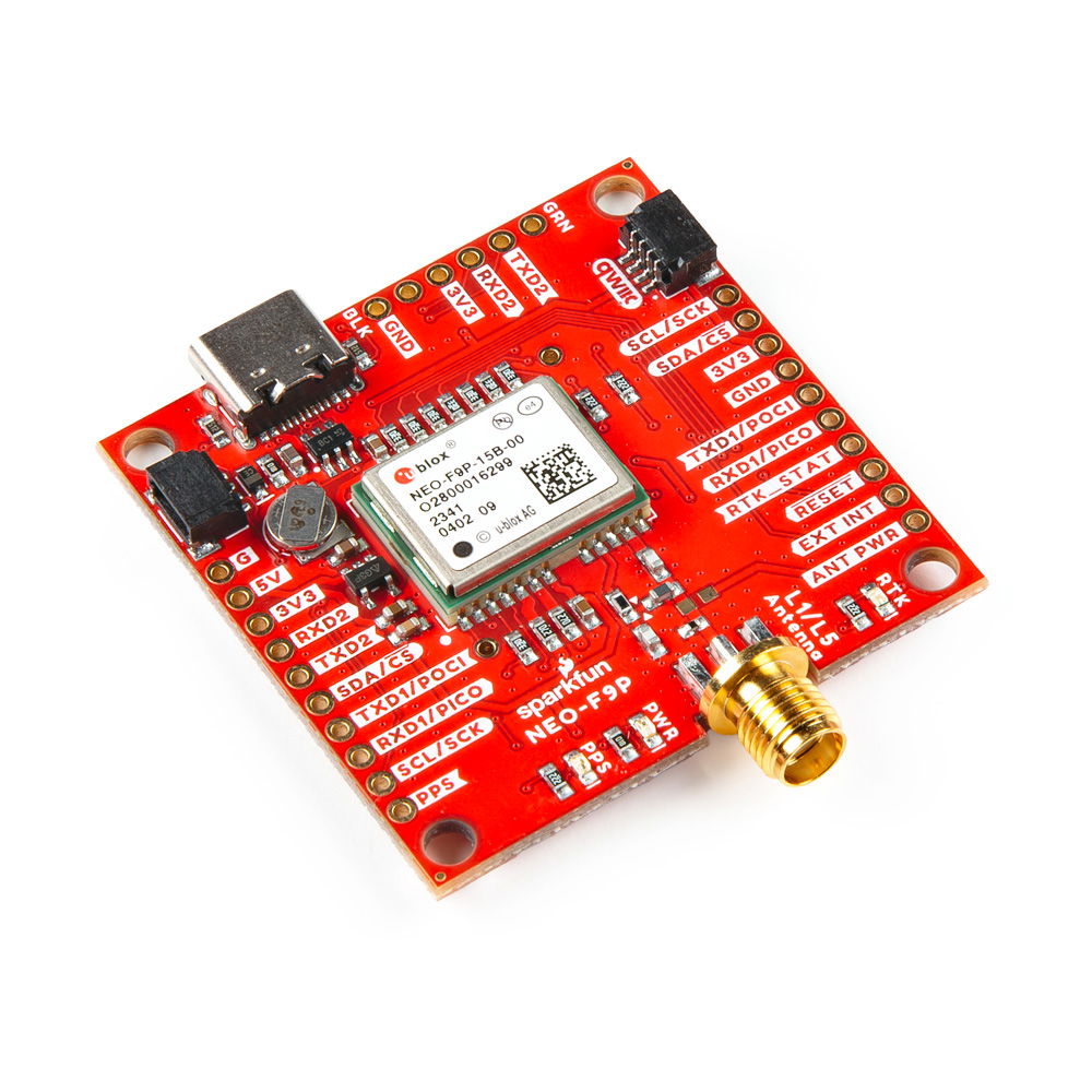 GNSS-RTK L1 / L5 Breakout Module – NEO-F9P – Qwiic – SparkFun GPS-23288