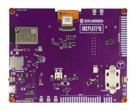 Inkplate 6COLOR - modul s displejem e-paper 600x448px - ESP32 - pro Arduino - Pájené 333238