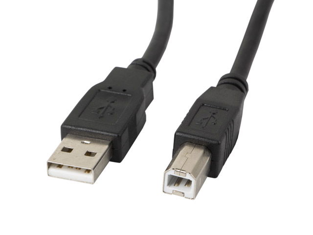 Lanberg USB A - USB B 2.0 kabel - s feritovým filtrem - černý - 3 m