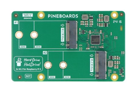 Pineboards HatDrive! Dual - adaptér 2 x NVMe 2230, 2242 pro Raspberry Pi 5