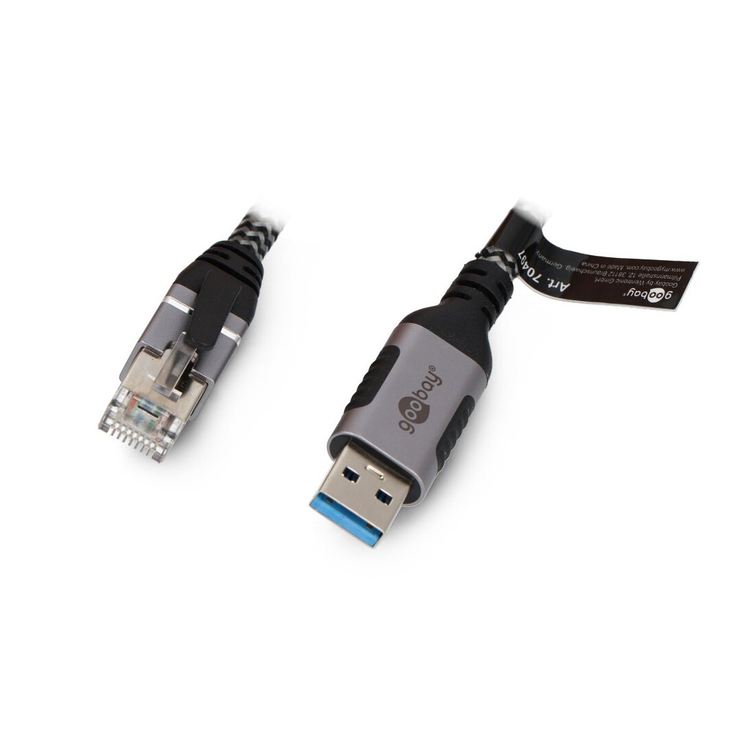 Síťový kabel Goobay USB 3.0 - RJ45 FTP cat.6 - 1,5 m