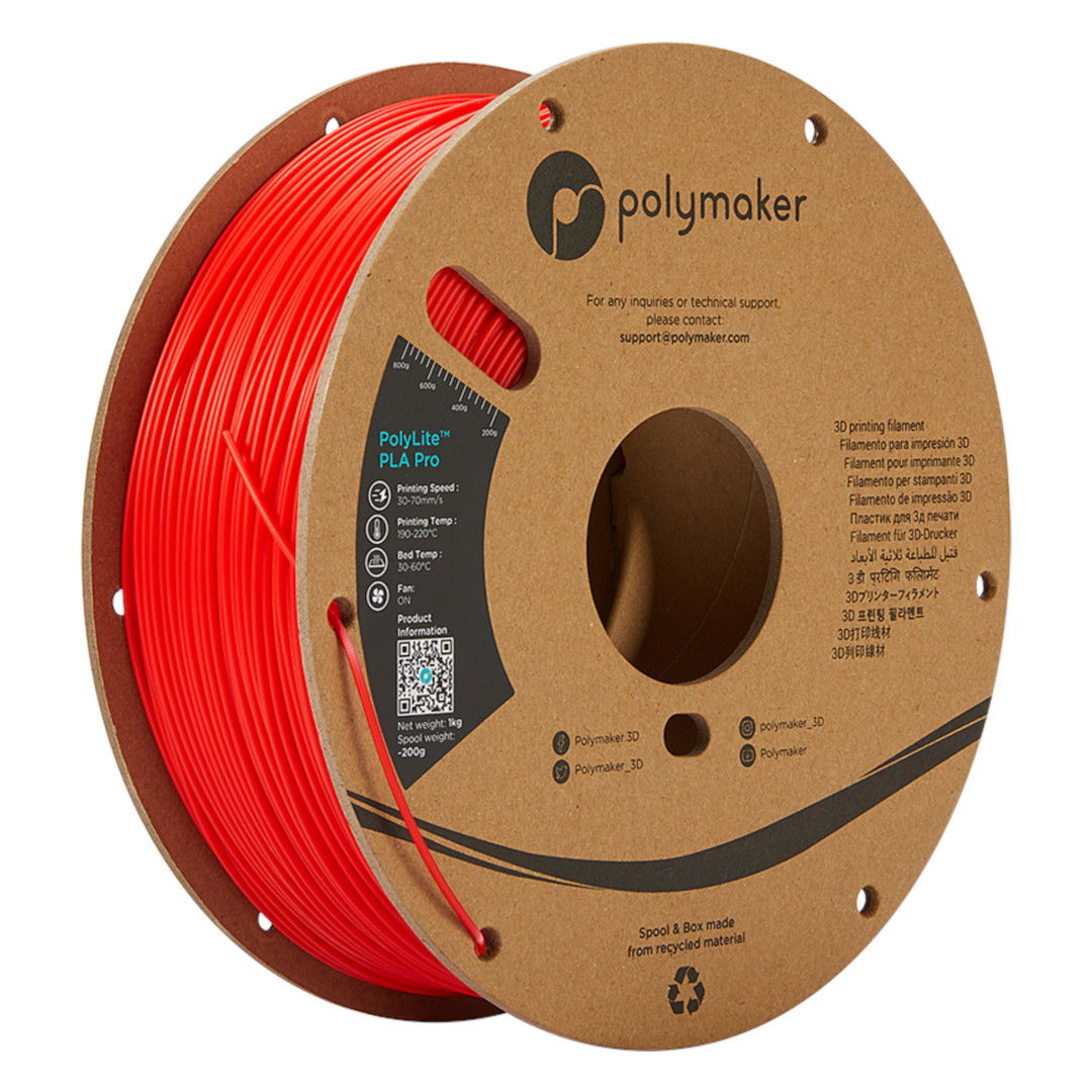 Polymaker na vlákna PolyLite PLA Pro 1,75 mm 1 kg - červená