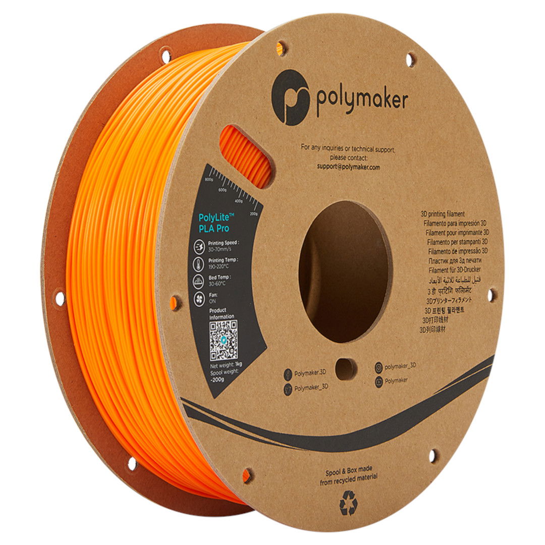 Polymaker na vlákna PolyLite PLA Pro 1,75 mm 1 kg - Oranžová