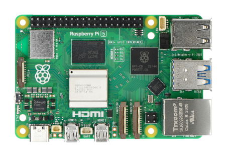 Pátá verze Raspberry Pi, pohled shora