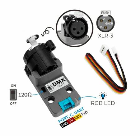 DMX - komunikační modul s izolovaným RS485 transceiverem - Rozšiřující modul jednotky - M5Stack U183