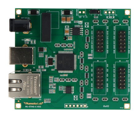 Numato Lab – 32kanálový Ethernet GPIO modul s analogovými vstupy – Horní konektory – NLETHGC032-HT