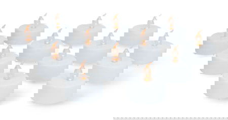 Sada LED čajových svíček - KC008 - 37,2 x 36,6 mm - teplá žlutá - 12 ks - Bambu Lab