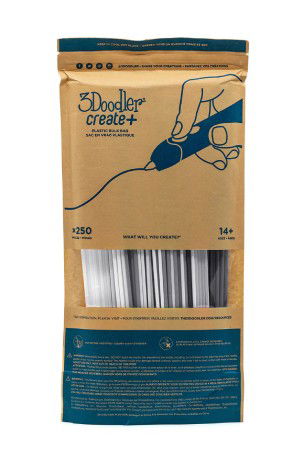 Filament 3Doodler Create+ ABS 3 mm - 250 kusů - šedá stupnice