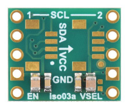 ISO1640 - Obousměrný I2C izolátor s izolovaným napájením bez konektorů - 5V/3,3V, 200mA - Pololu 5392