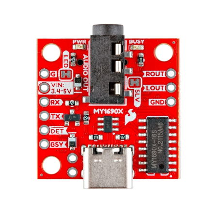Přehrávač audio - MP3 a WAV přehrávač - MY1690X-16S - SparkFun BOB-28038