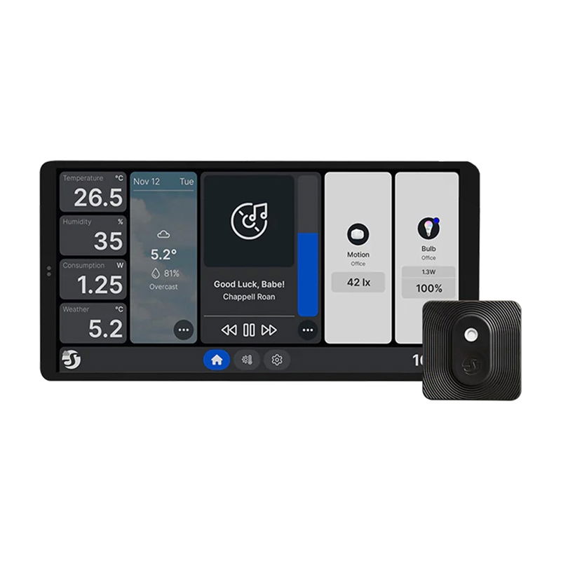 Shelly Wall Display X2 - Chytrý ovládací panel s 5A WiFi/Bluetooth relé + BLU H&T senzorem - Černý