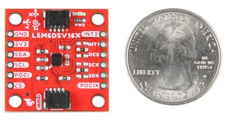 Porovnání rozměrů modulu červeného senzoru s mincí.