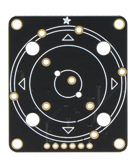 Černý modul kodéru leží obráceně na bílém pozadí.