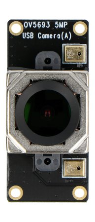 Modul USB kamery ov5693 leží na bílém pozadí.