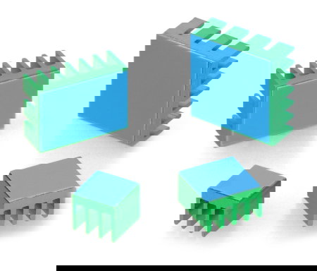 Sada chladičů kompatibilních s Raspberry Pi 4, zelená, 4dílná.