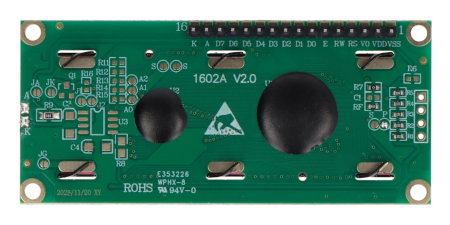 LCD displej 2x16 znaků modrý s konektory - justPi