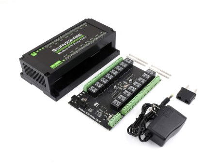 16kanálový reléový modul s optoizolací - kontakty 10 A / 250 V AC / 30 V DC - cívka 5 V - Modbus RS485 - Waveshare 17658