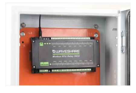 16kanálový reléový modul s optoizolací - kontakty 10 A / 250 V AC / 30 V DC - cívka 5 V - Modbus RS485 - Waveshare 17658