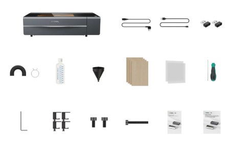 xTool P2S - CO2 laserová řezačka a gravírka - 55 W - perleťově bílá