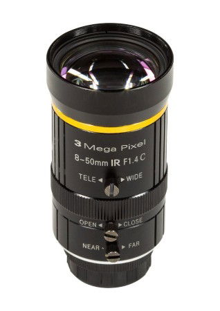 Varifokální objektiv 8 - 50 mm s bajonetem C F1.4 pro HQ kameru Raspberry Pi + adaptér C-CS - ArduCam LN057