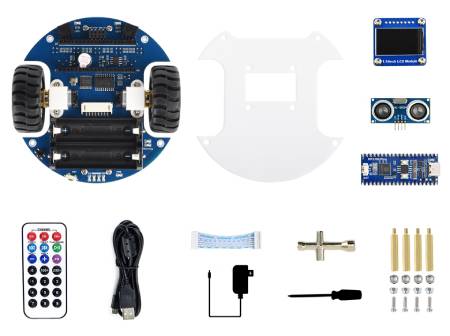 Mobilní robot Pico2Go - robot na dálkové ovládání - RP2350-Plus - Waveshare 31698