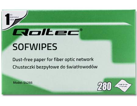 Bezprašné ubrousky do optických vláken - 280 ks - Qoltec 54266
