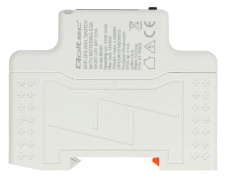Jednofázový měřič spotřeby energie na DIN lištu - 63 A - WiFi Tuya - Qoltec 50981